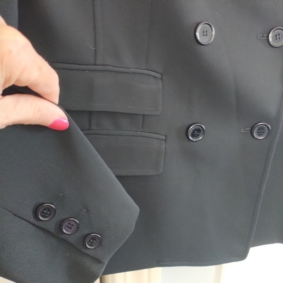 Yansi Fugel Classic Doubleo Breasted Black Blazer Jacket 10 - Picture 9 of 15